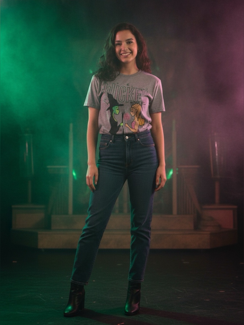 Wicked Two Best Friends Elphaba and Glinda Graphic Tee Cotton Theatre NWT